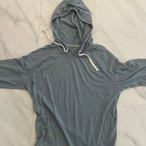 Free Fly Bamboo Hoodie. Blue striped. Large